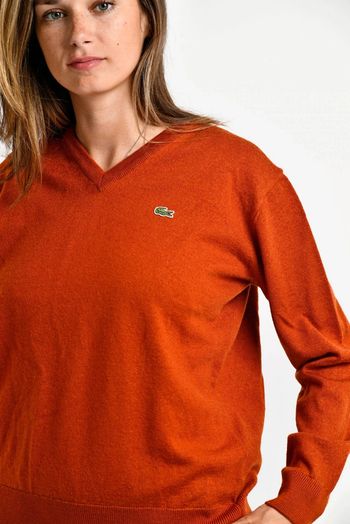 Lacoste V-Neck Sweater - Size 4 (M) 🍊