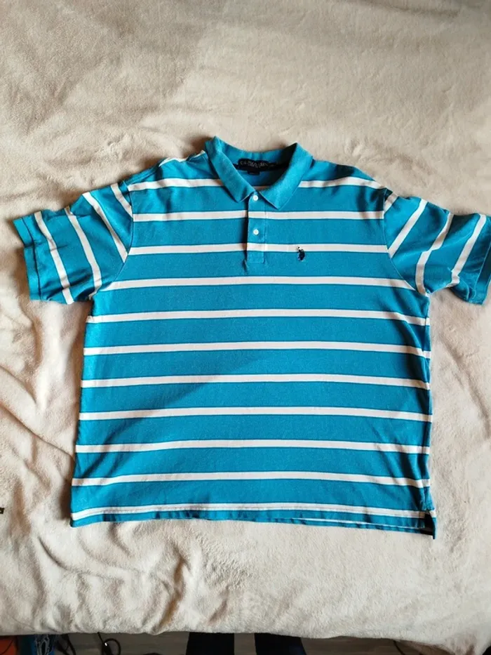 Polo US Polo Assn bleu rayé blanc - photo numéro 5