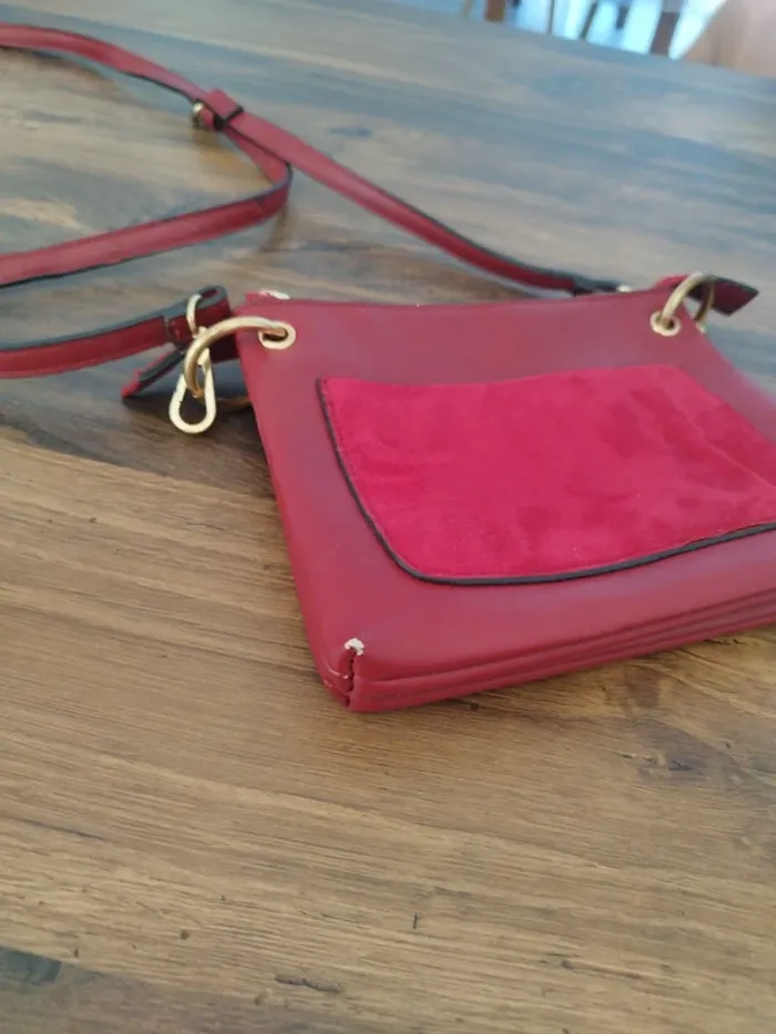 Petit sac bandoulière "Naf Naf" bordeau - photo numéro 5