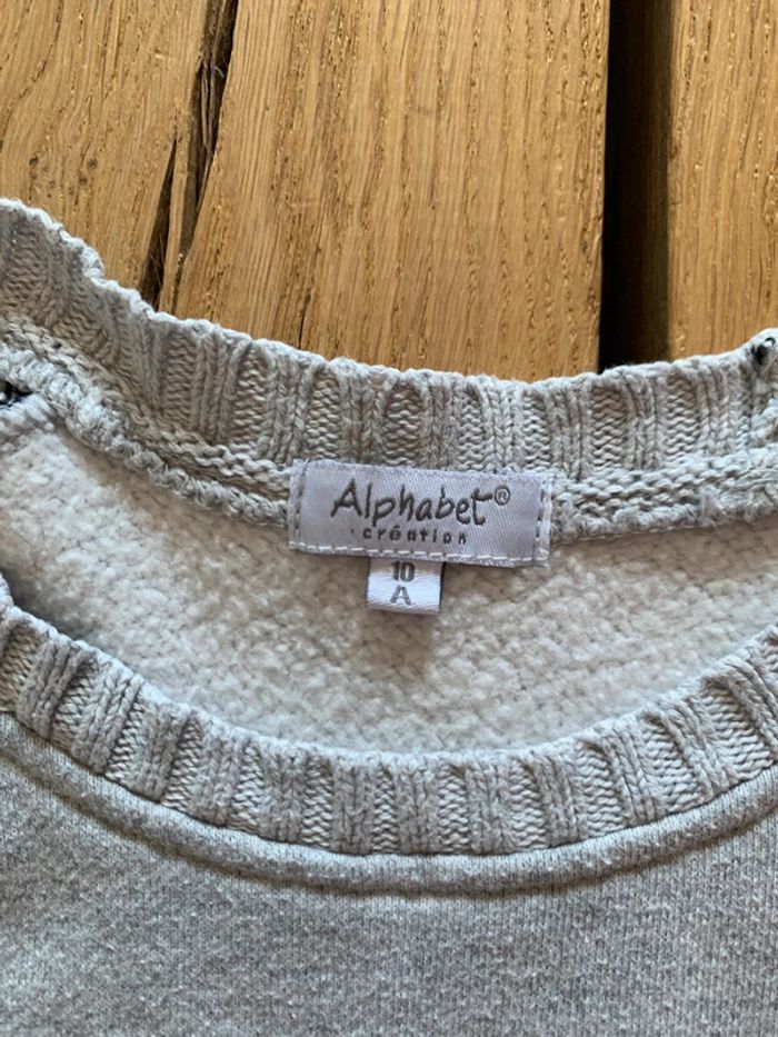 Robe grise manches longues fille 10 ans Alphabet - photo numéro 3