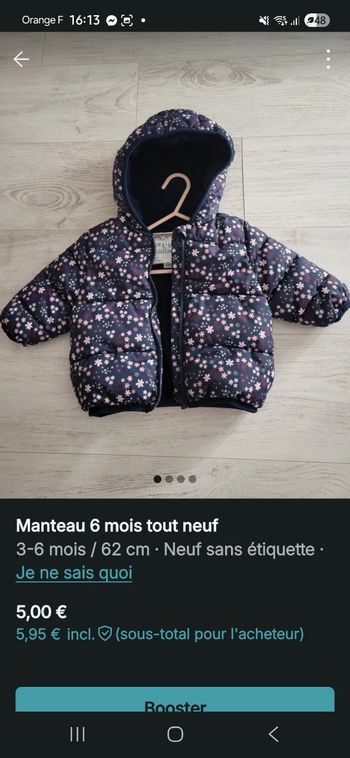 Manteau bébé fille