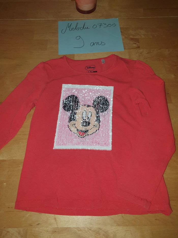 t shirt Minnie sequins réversibles mickey 9 ans Disney - photo numéro 2