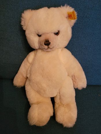 RARE Ours ancien Steiff 100% articulé tête mains pieds 26cm doudou miel crème beige collection