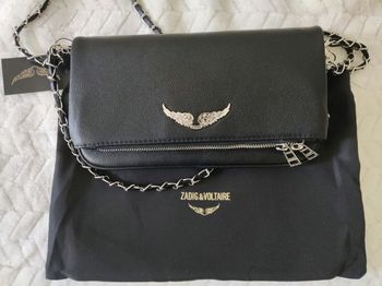 Pochette rock Zadig et Voltaire argenté et noir
