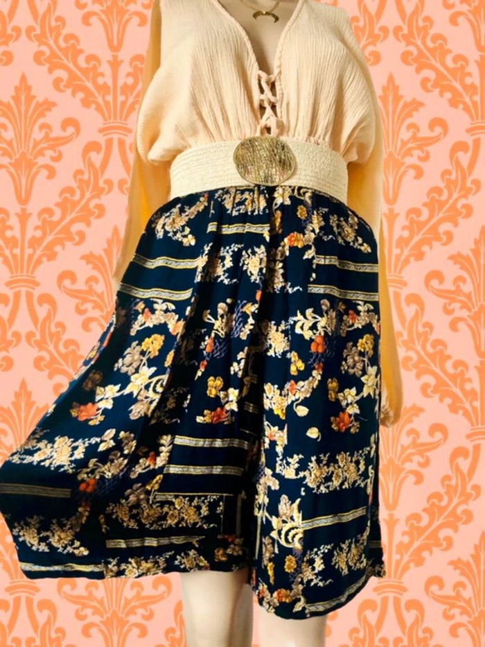 💙Short jupe Vintage 80s Bold Arty Retro Baroque wide-leg shorts🧡 - photo numéro 2