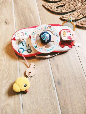 🚗Jeu d'éveil - Tableau de bord voiture en tissu et bois - marque Lilliputiens - JB1953