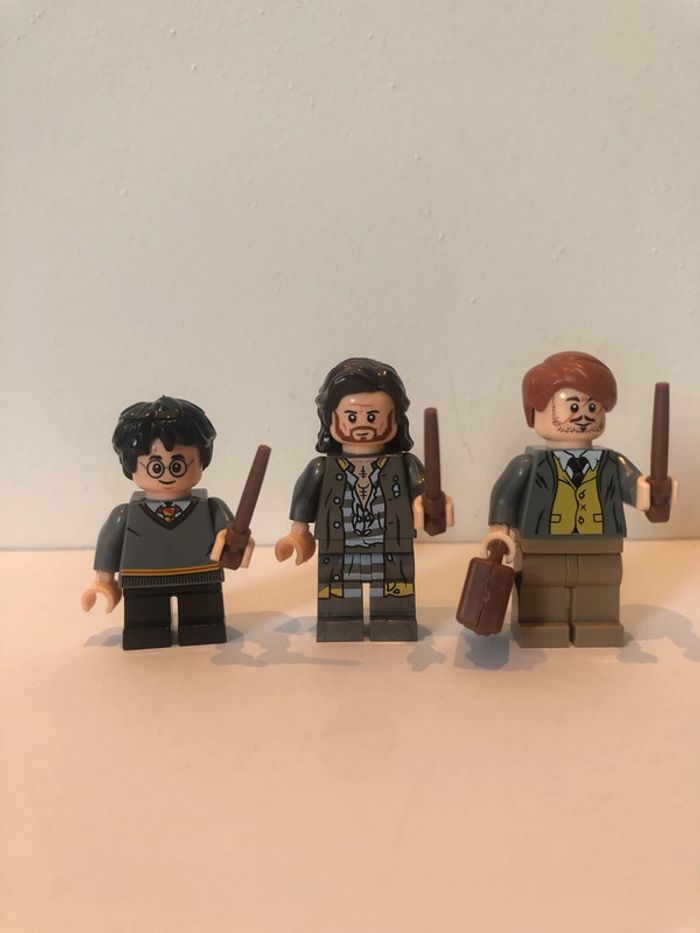 Figurine type lego Harry, Sirius Black et professeur Lupin. Harry Potter