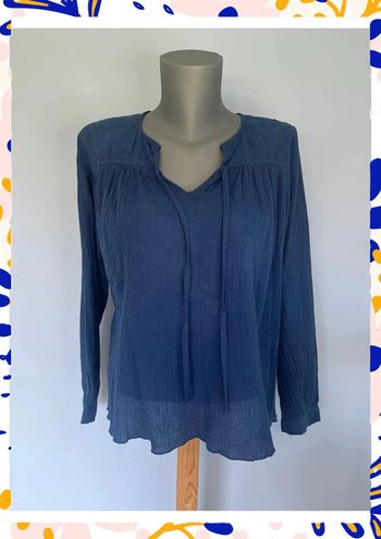 Blouse bleue brodée Comptoir des Cotonniers – Taille M – Élégante & légère