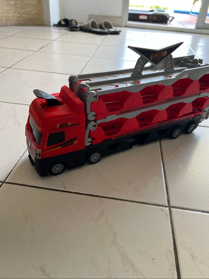 Camion jouet transformable “SPEED TRUCK” – Rampe de course intégrée – 1m90 déplié - photo numéro 4