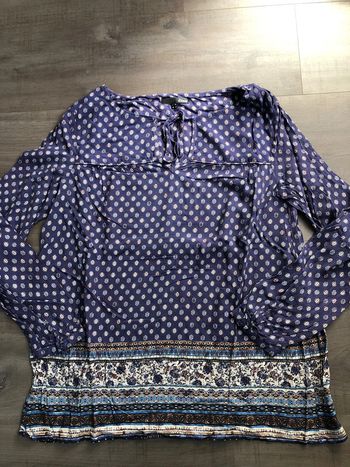 Blouse Etam imprimée taille 36 bleue