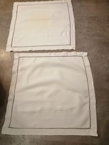 lot de 4 taies d'oreiller blanche avec liseret ajouré Vintage 76 cm