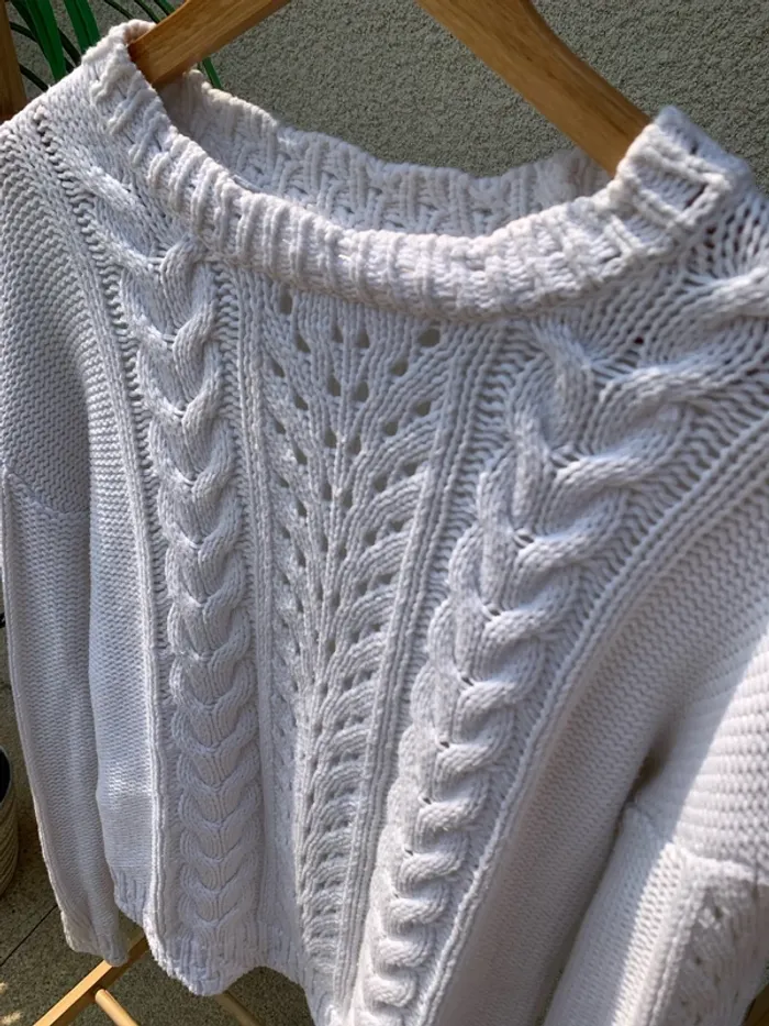 Beau pull blanc en maille Camaïeu - photo numéro 2