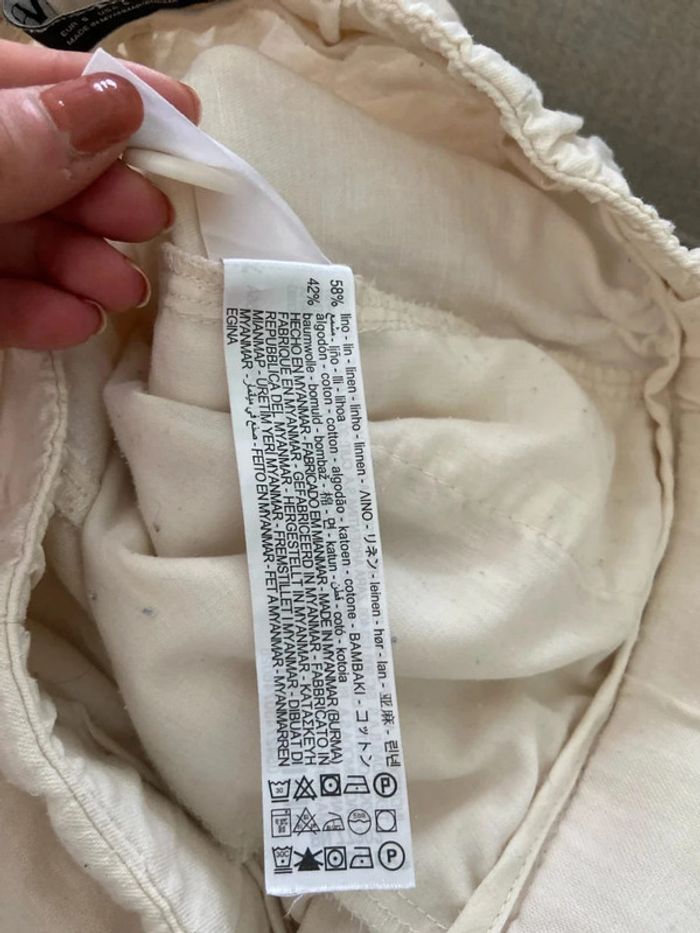 Pantalon taille haute écru Zara Taille S - photo numéro 4