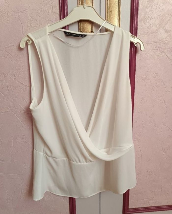 Blouse "Zara" blanc- crème en T.38 Neuve