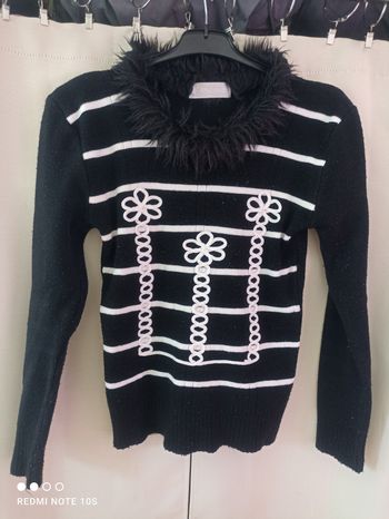 Pull col fausse fourrure femme taille S/36 Pétillance