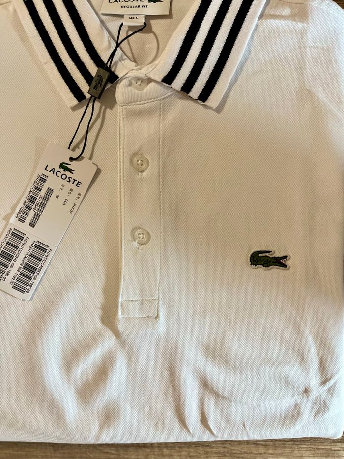 Polo Lacoste blanc manches courtes – Taille L – Neuf avec étiquettes - photo numéro 2