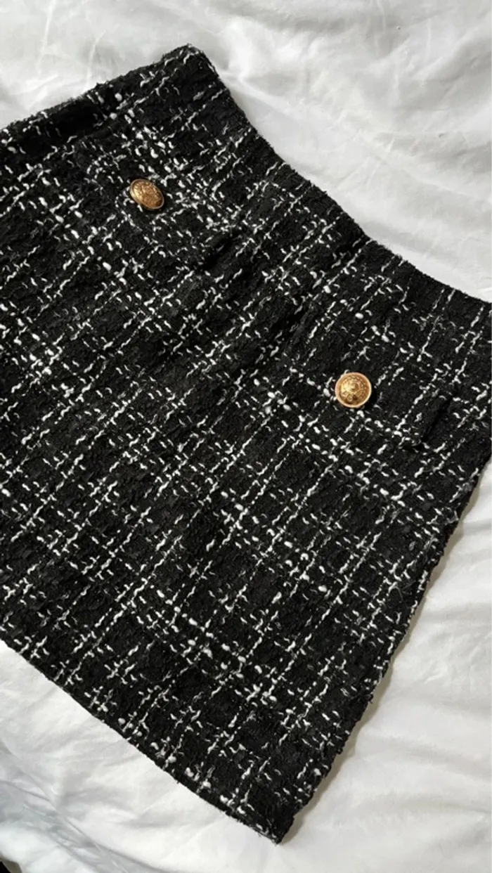 Jupe tweed noir et blanche