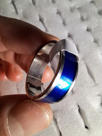 Bague acier inoxydable arc en ciel