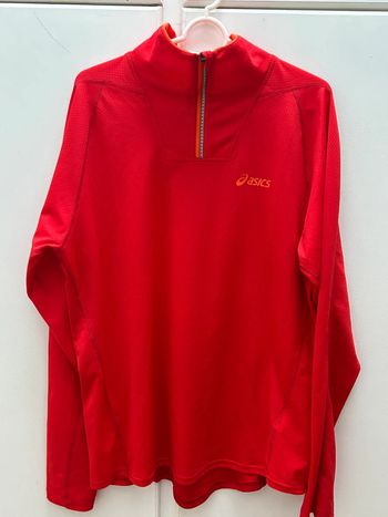 Haut sweat-shirt running asics mile manches longues zip - motiondry - taille L