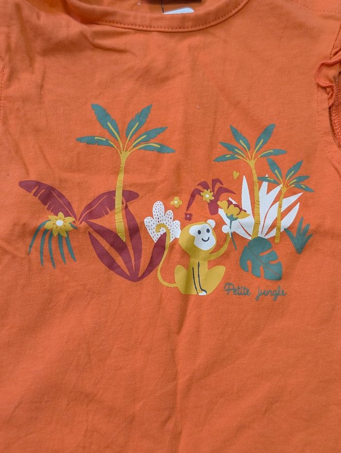 T-shirt Influx 9 mois – orange jungle – très bon état - photo numéro 2