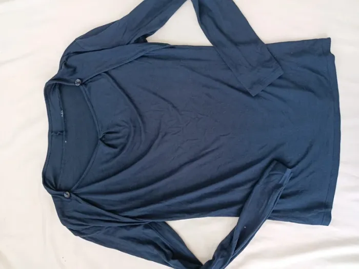 T-shirt manches longues bleu marine La Redoute taille M fluide - photo numéro 2