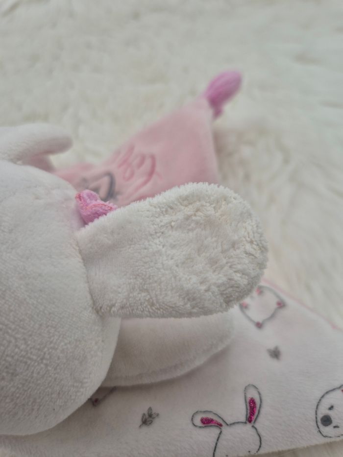 Doudou lapin plat carré My Sweet Love Pat et Ripaton - photo numéro 4