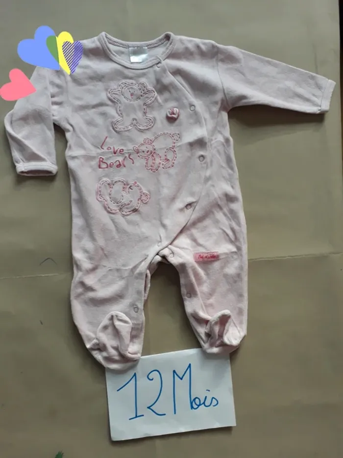 Pyjama / Grenouillère velours 12 Mois