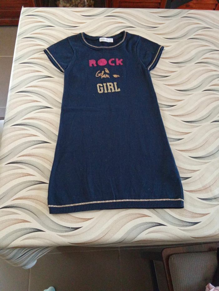 Robe bleu marine écriture rock 8 ans orchestra