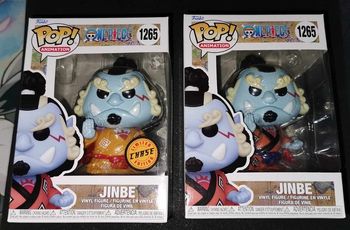 Lot 2 Figurines Funko Pop Jinbe N°1265 One Piece 1Chase +1Normal