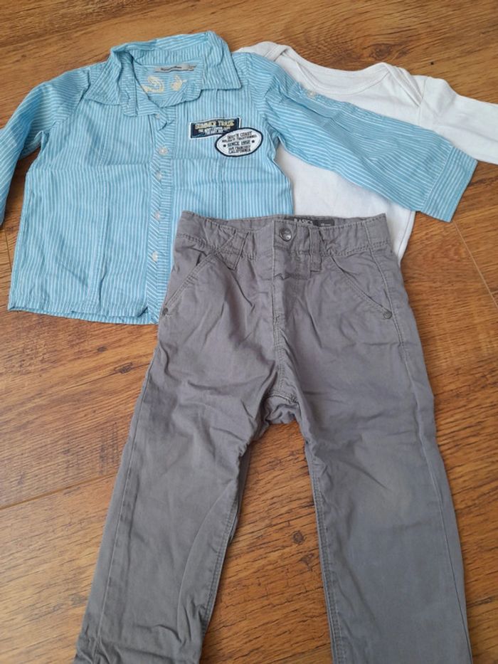 Ensemble 3 pièces 18 mois chemise pantalon