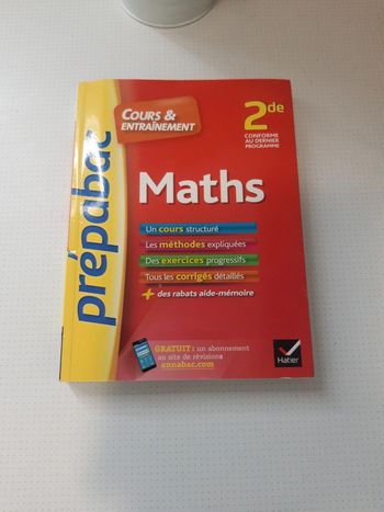 😺 livre cours et entraînement maths 2de😺