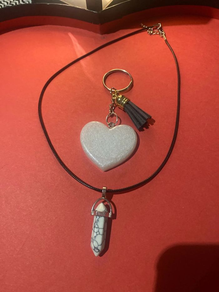 Pendentif pierre chakra + porte clefs - photo numéro 2