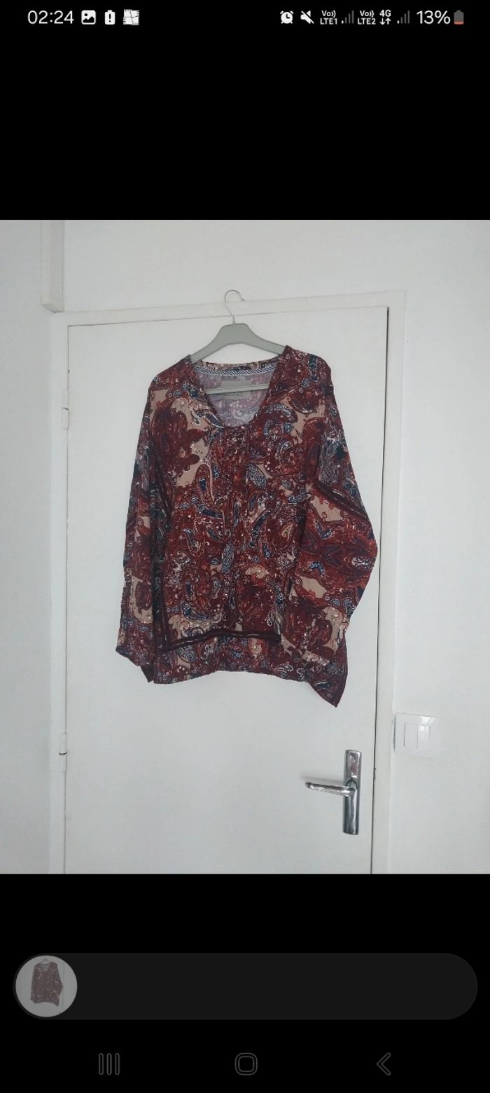 Blouse bordeaux  taille unique