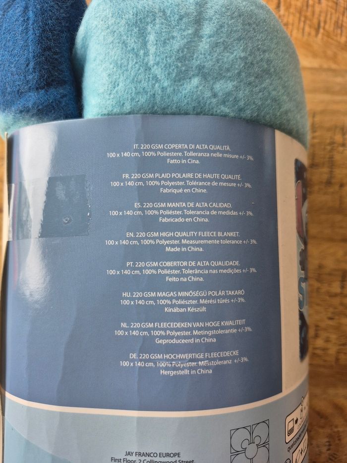 Plaid Polaire Stitch Bleu - photo numéro 2