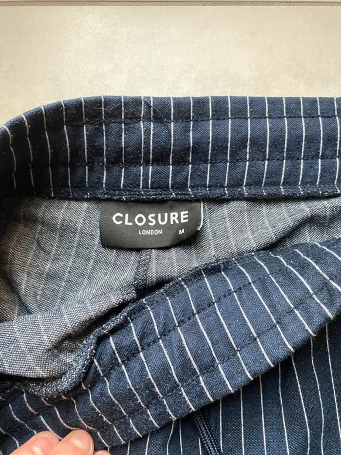 Pantalon à rayures marine blanc Closure london M - photo numéro 8
