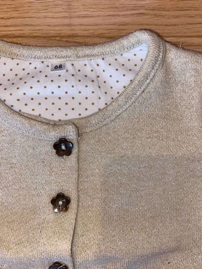 Gilet boléro doré 6 mois - photo numéro 2