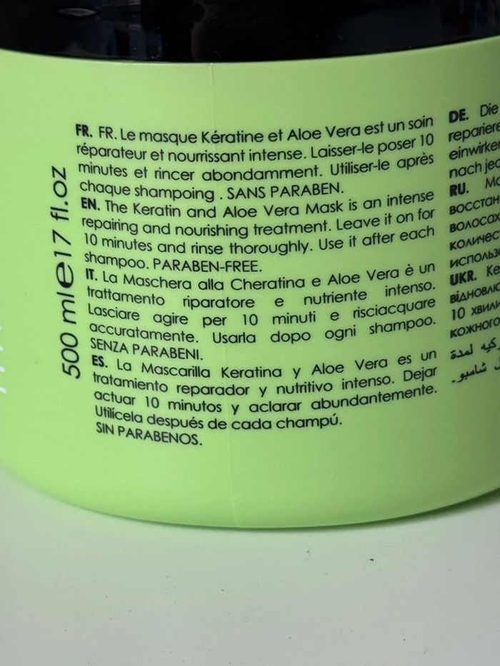Pot masque capillaire à la kératine aloès vera RoseBaie 500 ml - photo numéro 4