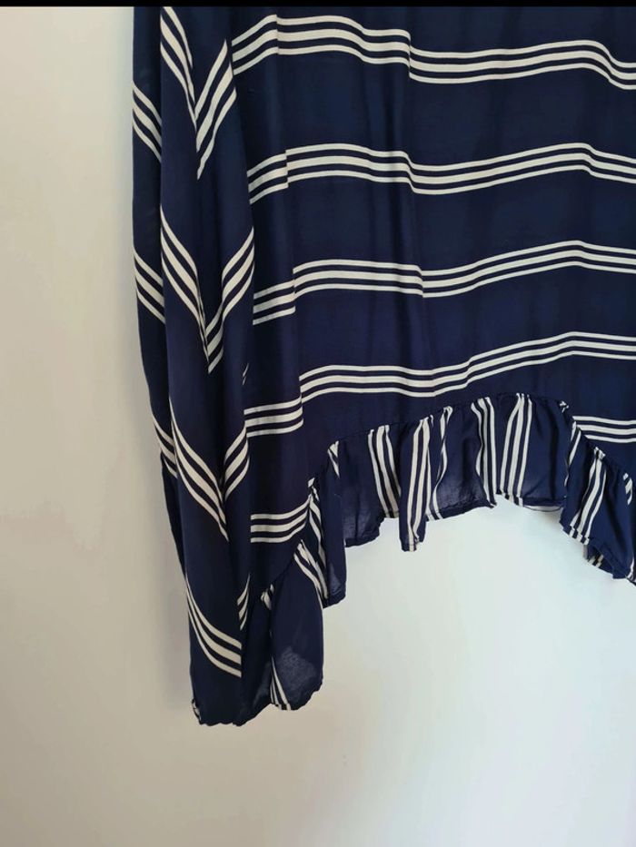 haut marinière zara ample rayé taille 40 - photo numéro 3