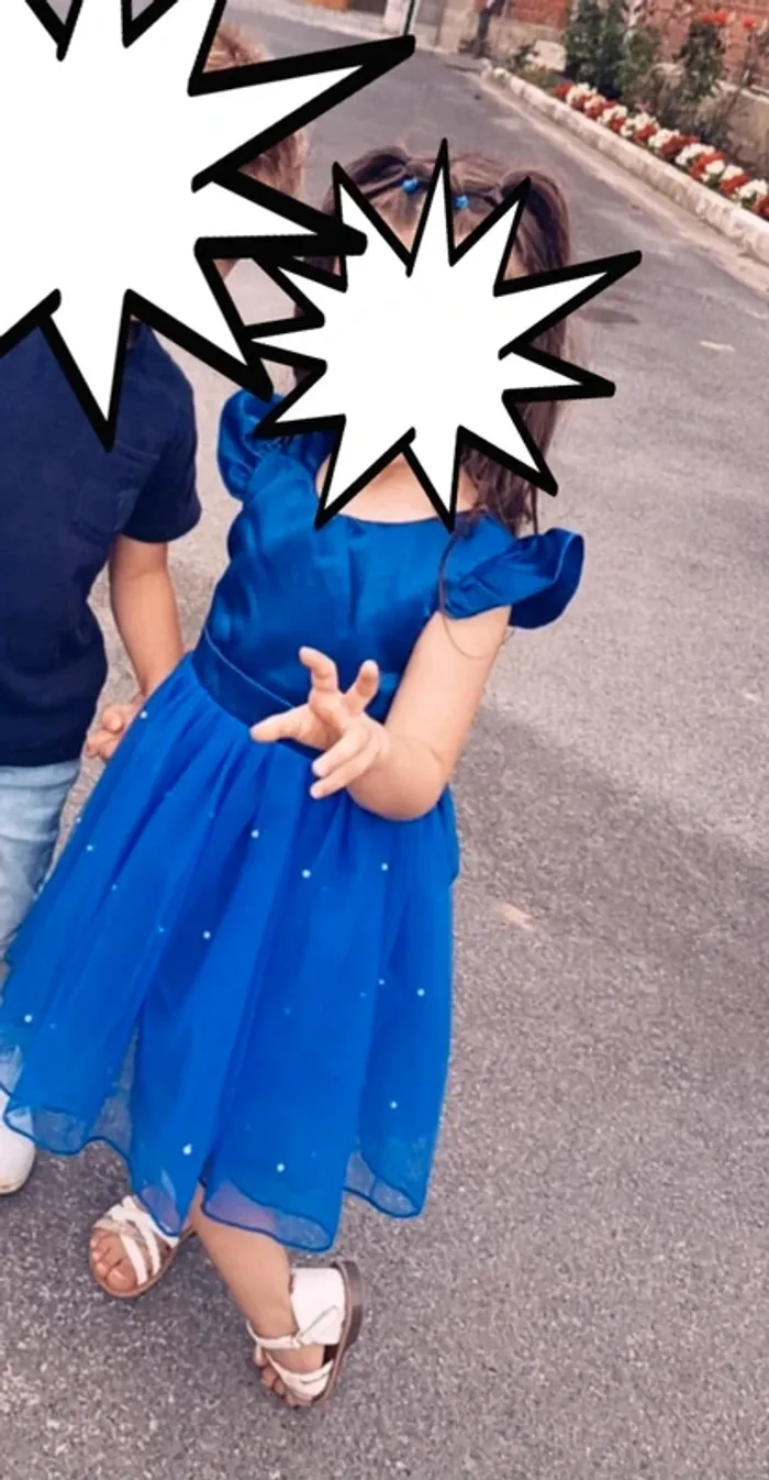 Robe soirée habillé bleu roi