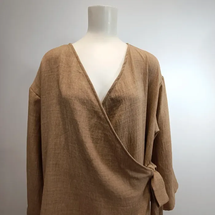 Robe longue - Marron - Modeste - New Collection - Fabriqué en Italie imitation Lin - 42 estimée - photo numéro 2