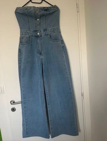 Combinaison bustier en jean