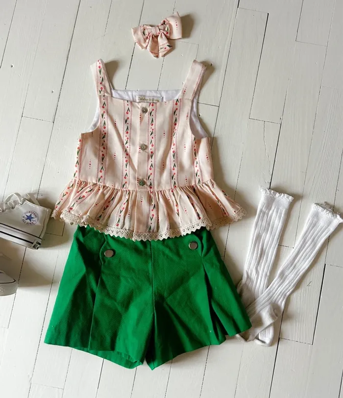 Blouse top et noeud créatrice imprime romantique 7 ans - photo numéro 4