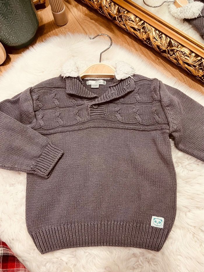 Taille 12 mois ensemble 3 pièces garçon multi marques bordeaux et gris * carreaux * 💙 - photo numéro 2