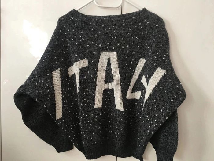 Pull Laine M / 38 / 10 Gris Anthracite Noir Blanc Italy Italie - photo numéro 3