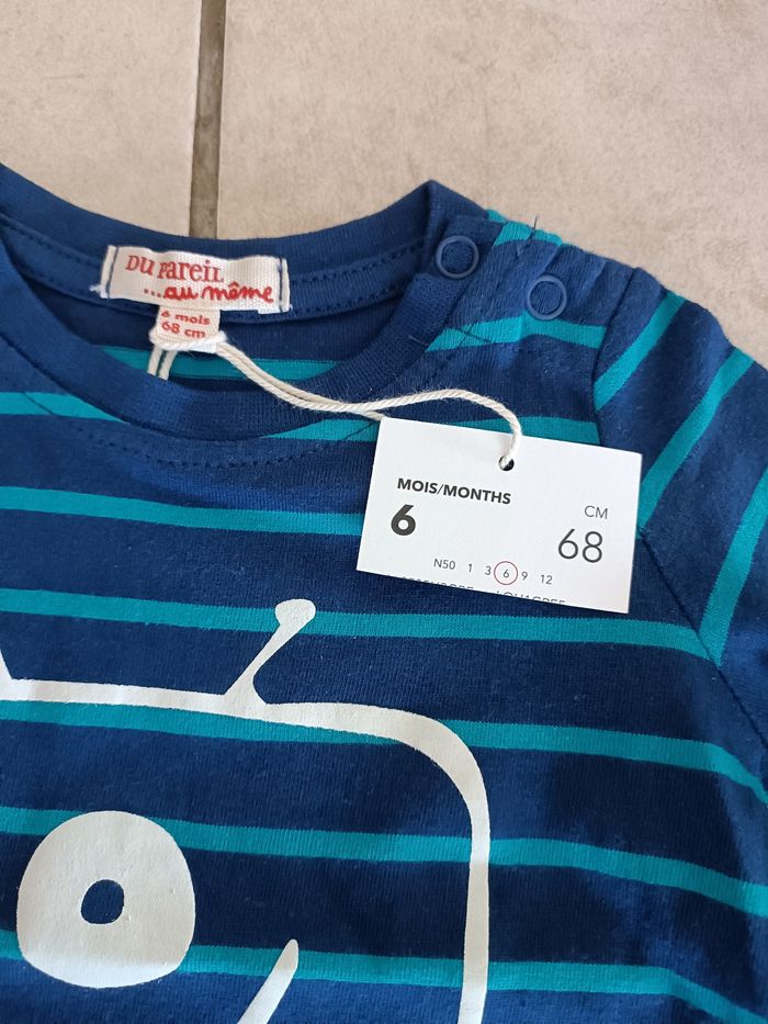 Tee shirt du pareil au même dpam 6 mois neuf - photo numéro 3