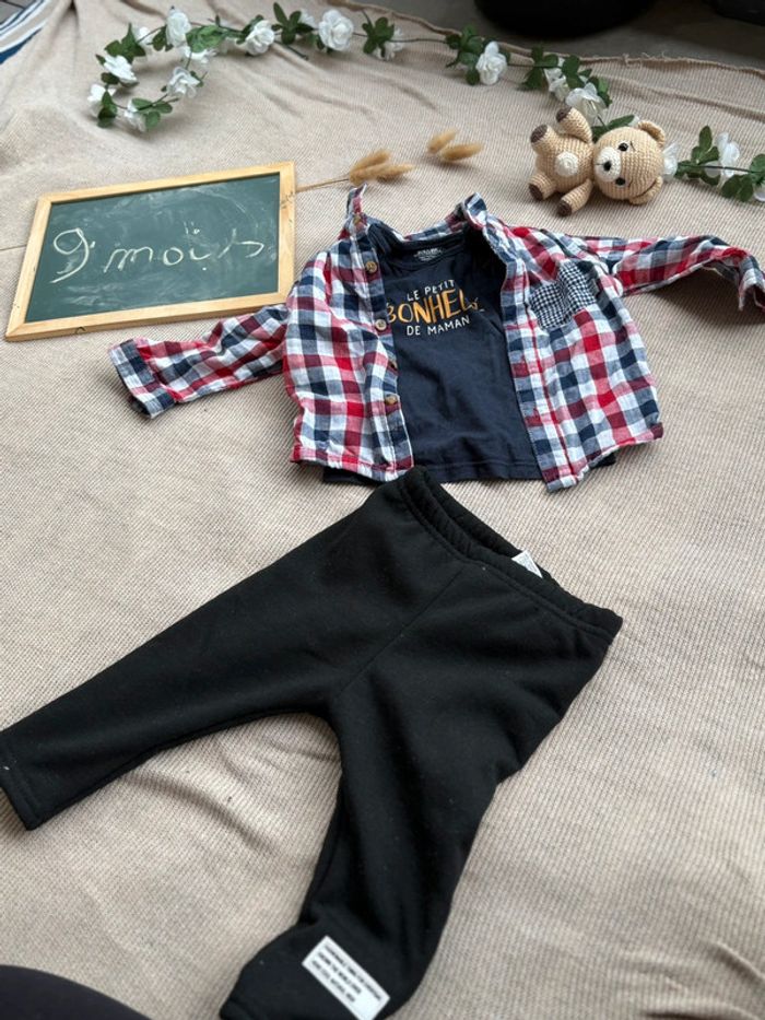Ensemble 3 pièces garçon taille 9 mois (comme neuf)