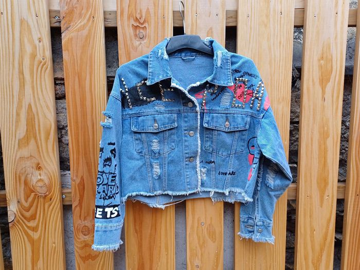 Magnifique veste en jean courte et oversize - photo numéro 2