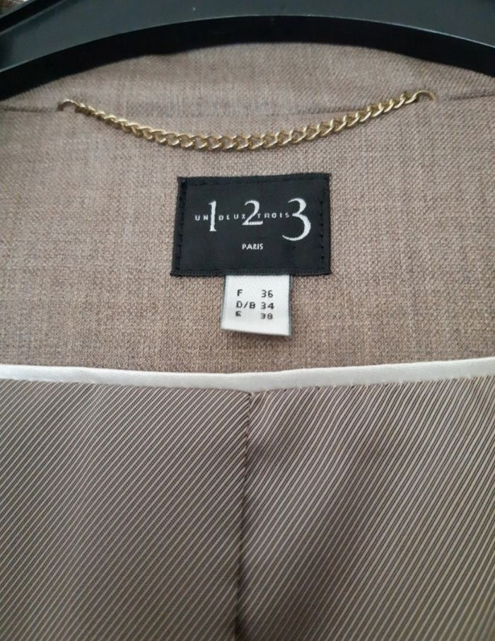 Veste de tailleur 123 beige foncée Taille 36 - photo numéro 5