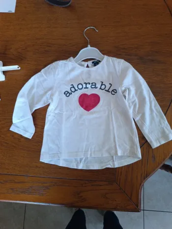 T-shirt blanc Adorable Kiabi 18M