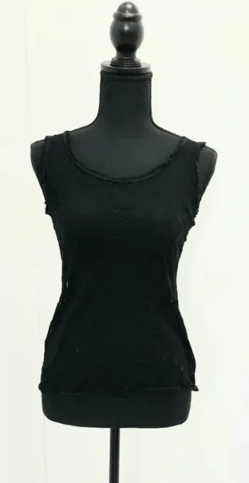 Très joli débardeur sexy en dentelle noire Rectangle Blanc